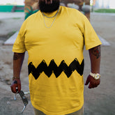 Yellow Men's Plus Size Sport Graffiti T-Shirt